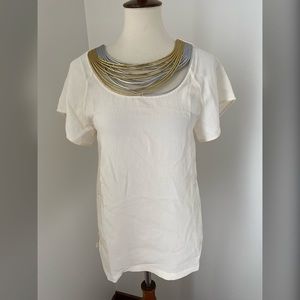 NWT 3.1 Phillip Lim Metallic Cord Cream Blouse
